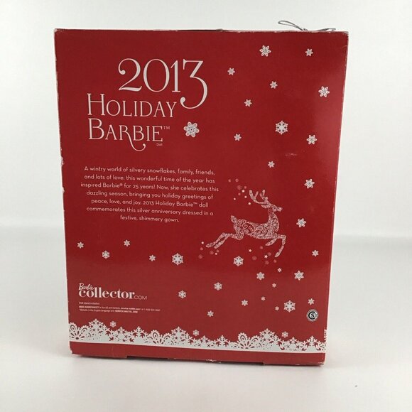 Barbie Doll 2013 Holiday Barbie 25th Anniversary Collector Fashion Figure Mattel - Picture 3 of 6